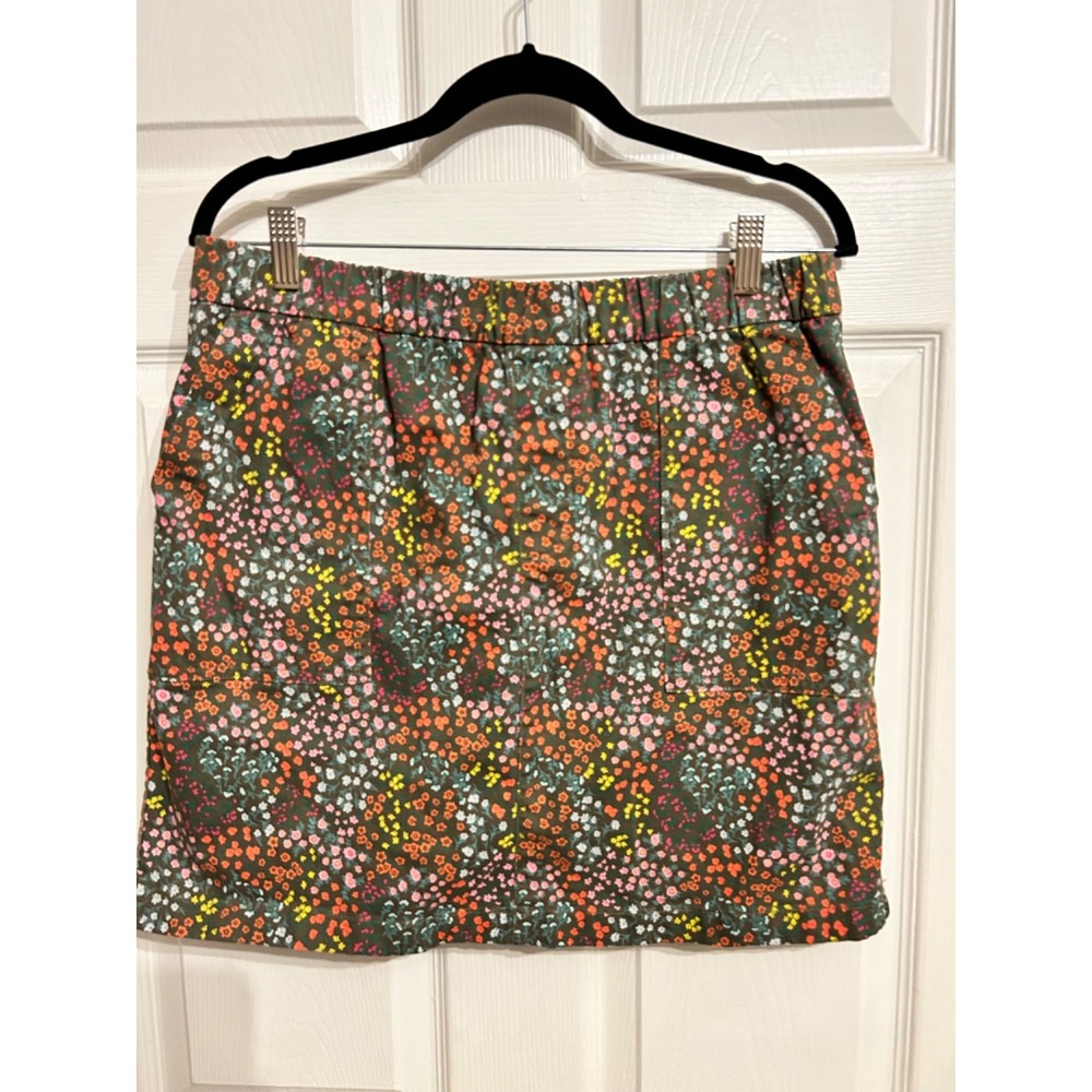 Lands' End Skort Women' 12P Calico Floral Green Cottagecore Country Girl Green - Picture 3 of 16